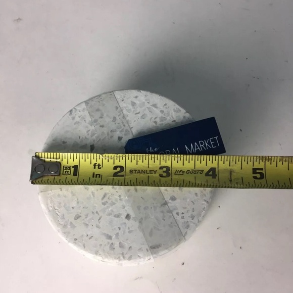 New The Global Market White Marble Coasters Round Set of 4 Size 4” - Picture 6 of 7